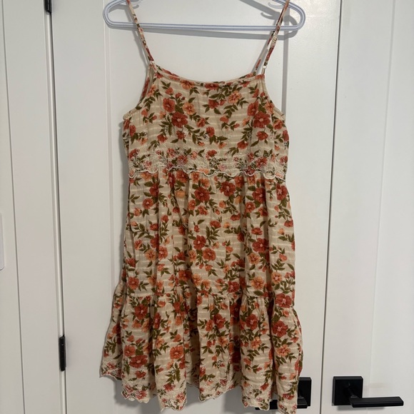 American Eagle Floral Print Summer Spring Short Mini Dress Women's Size Medium - Picture 9 of 11